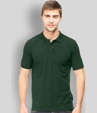 FASHION365 Pack of 1 Cotton Blend Slim Fit Solid Half Sleeves Men's Polo T Shirt ( Green )