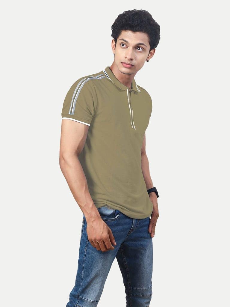 Men Solid Pista Cotton Contrast Tipping Polo T-shirt view 2