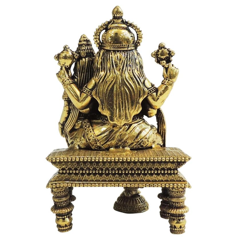 Brass Narsingh Bhagwan God Idol � Traditional Brass Hindu Religious Statue, Height : 5.5 Inch (BSMAS1807 H) view 3