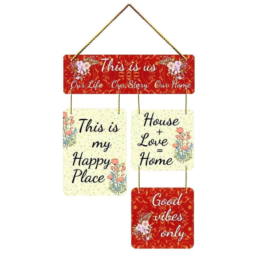 Charmor This is us OUR LIFE Decorative Wooden Wall Hanger for Living Room | Bedroom | Home Decor | Office | Gifts (WH2908)