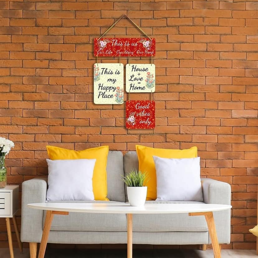Charmor This is us OUR LIFE Decorative Wooden Wall Hanger for Living Room | Bedroom | Home Decor | Office | Gifts (WH2908) view 2