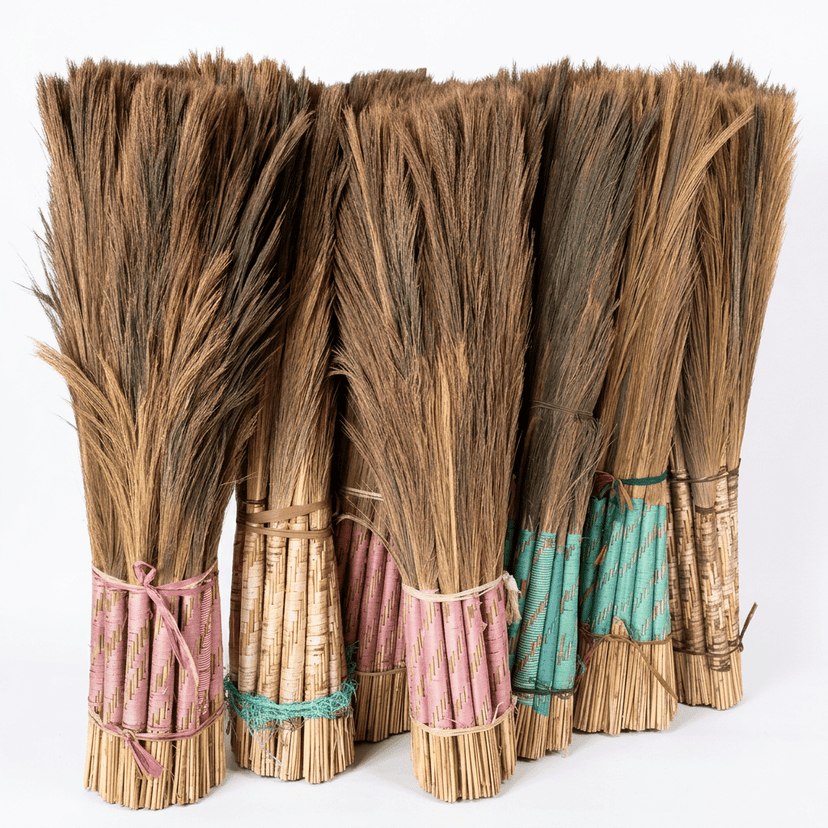 Natural Grass Hand Brooms Bulk Pack view 2