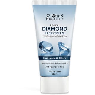 Globus Naturals Revival Diamond Face Cream For Soft Glowing Skin Even Tones Skin Improves Skin Texture Non Sticky Cream Natural Ayurvedic Formula 50gm