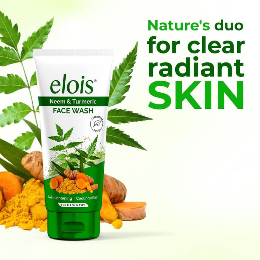 Elois Neem and Turmeric Facewash l Sun-Lightening l Cooling Effect l Acne and Blemishes Solution l Paraben Free l For All Skin Types l 100g view 7