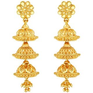 Traditional 1gm gold and micron plated jhumkis