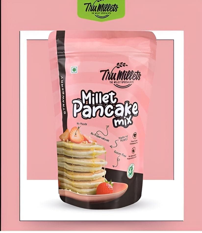 Trumillets 150gm Strawberry Millet Pancake | Instant Breakfast Mix | 100% Vegetarian Eggless Healthy Breakfast for Kids & Adults | No Added Maida | No Refined Sugar |Gluten Free view 6