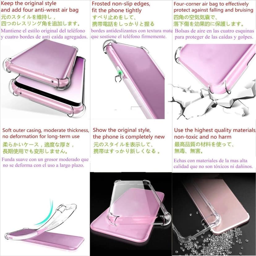 USTIYA Case for Samsung Galaxy S23 Clear TPU Four Corners Protective Cover Transparent Soft funda view 7