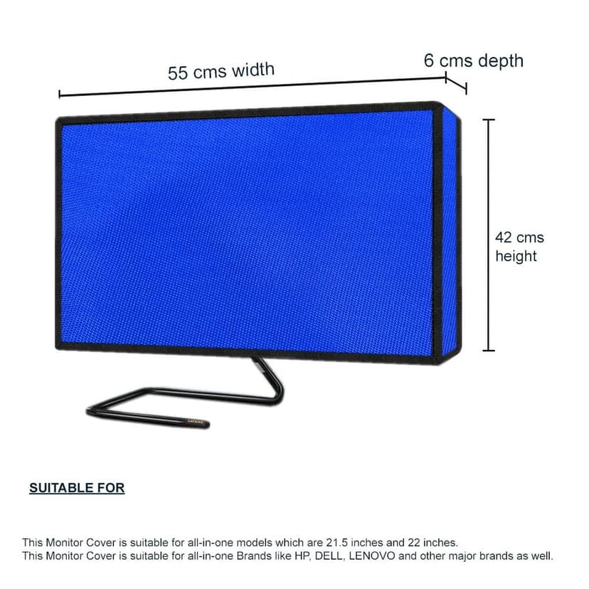 PalaP Super Premium Dust Proof Monitor Cover for HP All in ONE Desktop 21.5 inches (Bright Blue) view 3