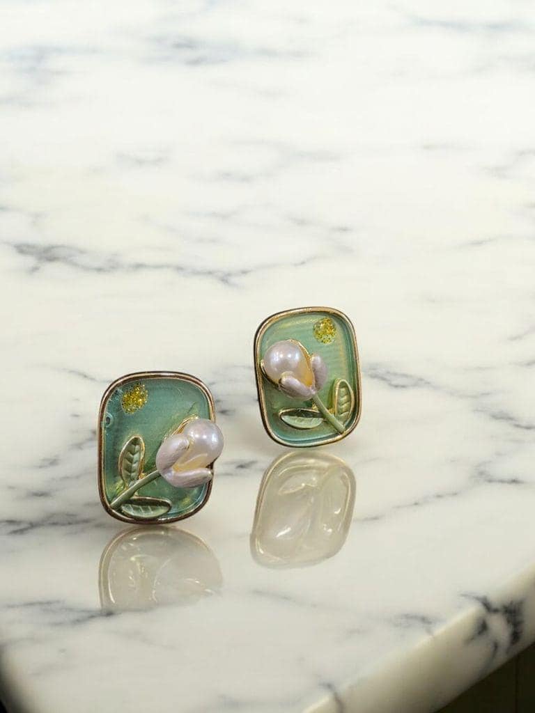 Blooming Studs - Floral Fusion By Amit Chauhan And Sons view 3