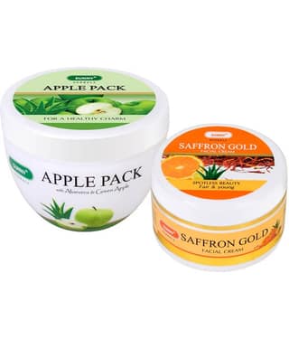SUNNY HERBALS Saffron Gold Facial Cream 100 gm & Apple Face Pack Masks 150 gm