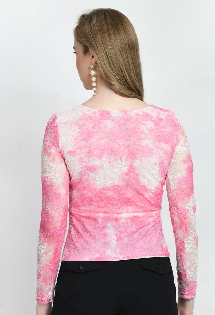 Women Trendy Luminous Lace Sheath Party Top view 4