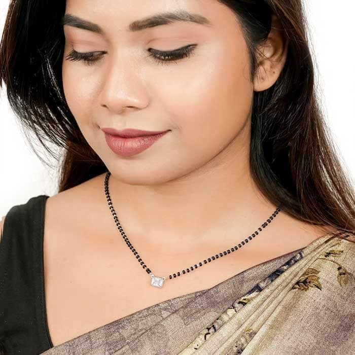 Silver Classic Rectangle Mangalsutra view 3