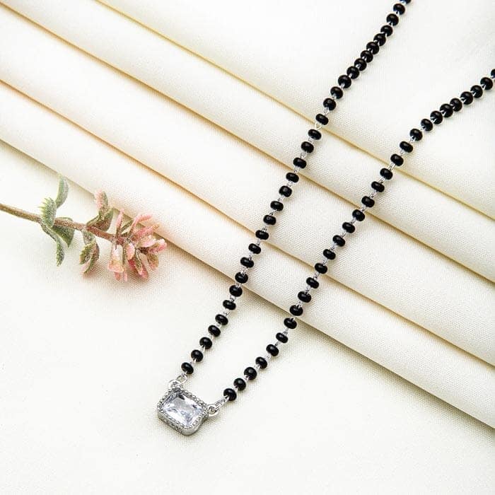 Silver Classic Rectangle Mangalsutra view 4