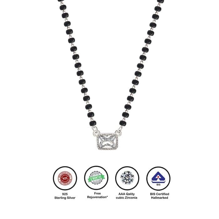 Silver Classic Rectangle Mangalsutra view 7