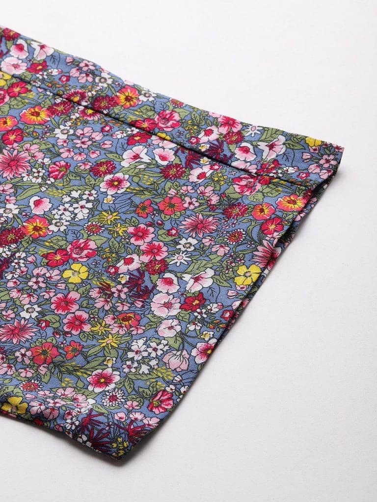 Women Floral Printed Pure Cotton Lounge Pants view 7
