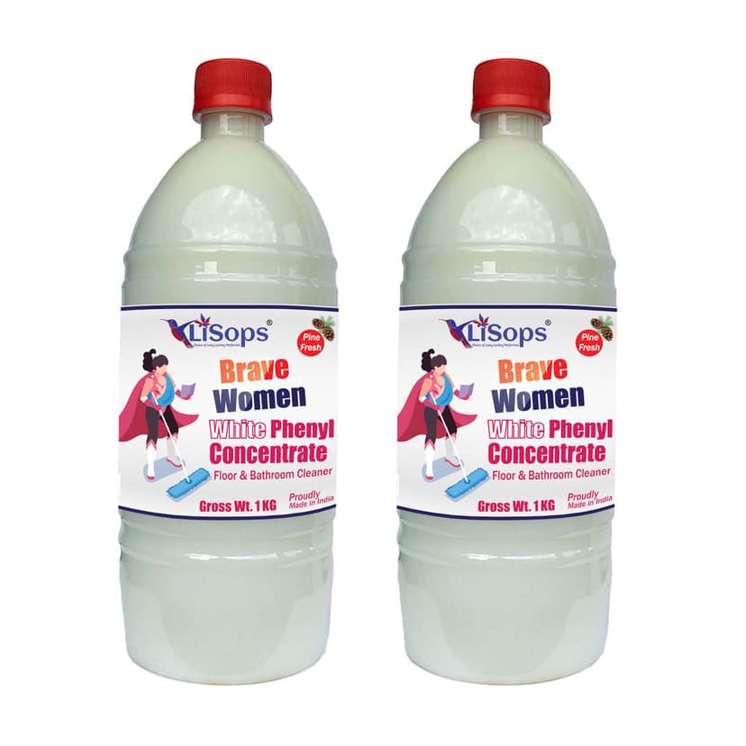 LiSops White Phenyl Concentrate for floor and Bathroom Cleaner (Pack of 2) pine view 3