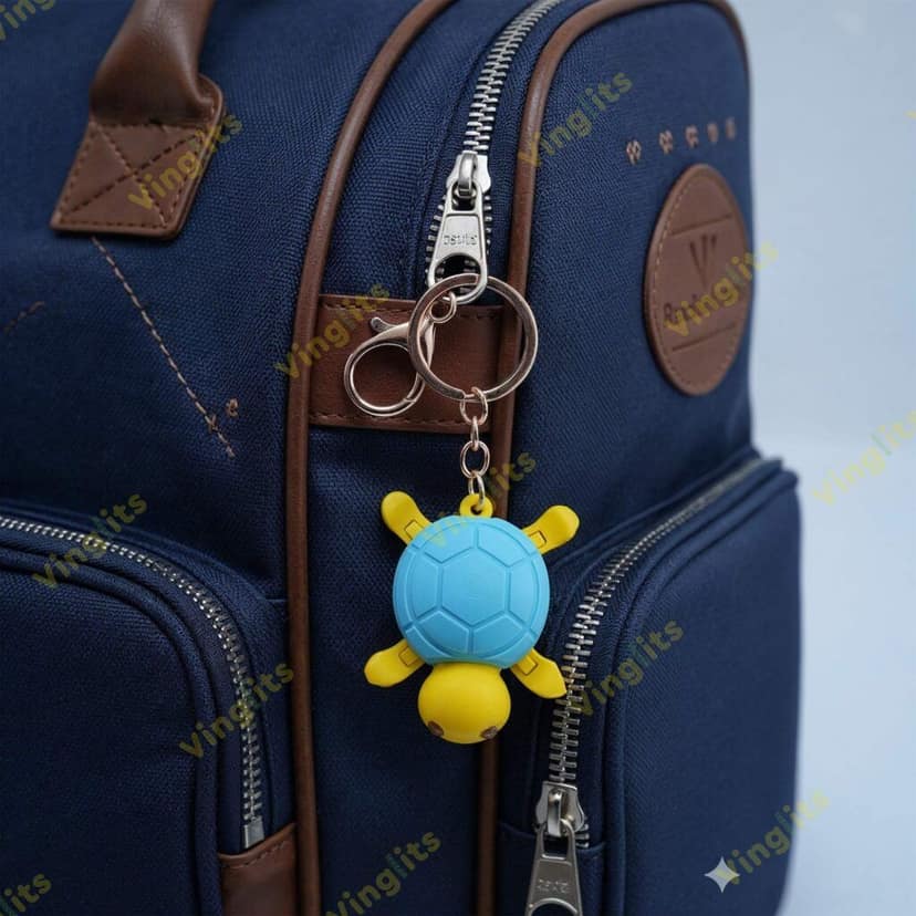 Vinglits Bugsy & Scaly 3D Printed Keychains – Articulated Animal Toys, Pocket-Friendly Keyrings, Stress Relief Desk Toys for Kids & Adults, Collectible Accessories (Turtle - Guddu, Medium) view 2