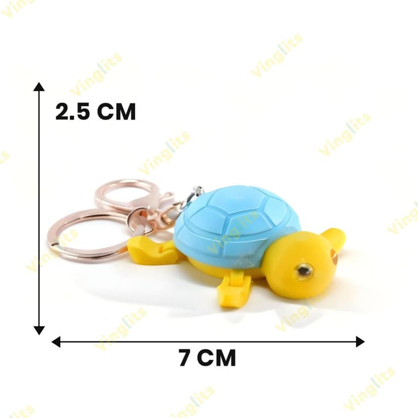 Vinglits Bugsy & Scaly 3D Printed Keychains – Articulated Animal Toys, Pocket-Friendly Keyrings, Stress Relief Desk Toys for Kids & Adults, Collectible Accessories (Turtle - Guddu, Medium) view 4