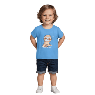 Boys T shirt Cotton All Aboard Blue Born Chiller