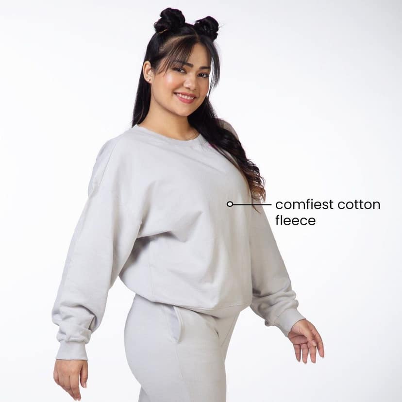 Vibe Check Sweatshirt - Ivory Grey view 2
