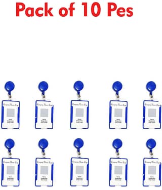 Dey's Plastic 10 ID Badge Holder ( Blue /Pack of 10 )