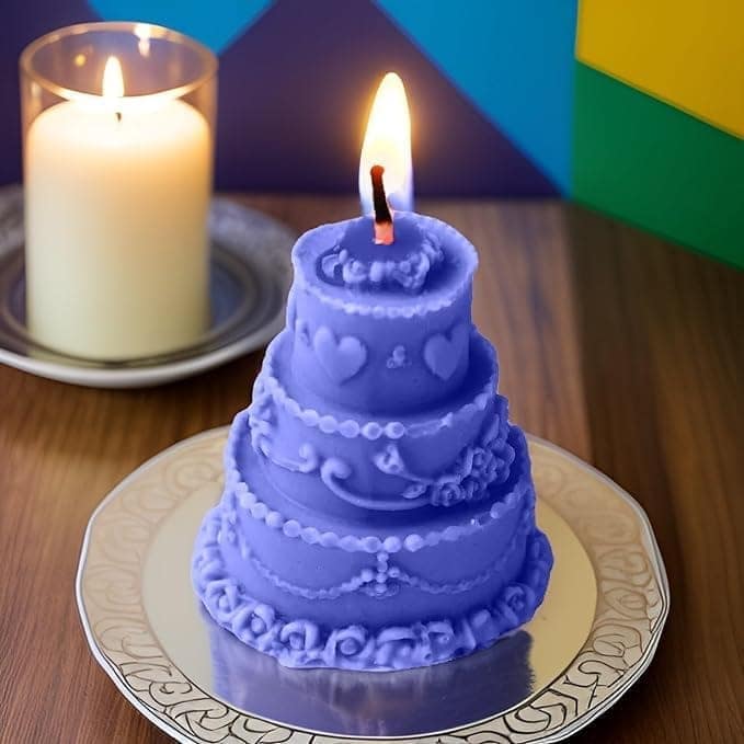 SS Enterprise Organic Soy Wax Cake Shape Designer Candle for Decoration | Scented Aromatic Fragrance Candles | Smoke-Free Cake Candle | Birthday Candle