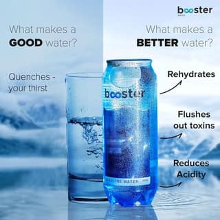 Booster Alkaline Drink, Mineral Rich-Alkaline Water pH 8+,Neutralizes Acidity and Supports For Building Immunity| (Pack Of 12) 500 ML