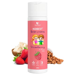 HealthBest Kids Strawberry Body Lotion Daily School Moisturizer for Summer Winter Care with Almond Oil - 200ml
