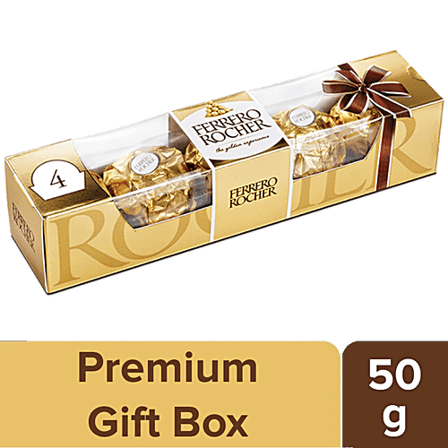 Ferrero Rocher Wafer Biscuit - Crisp Hazelnut & Milk Chocolate, 50 g Carton