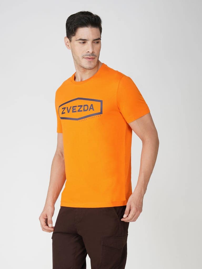 Men’s Premium Branded Pure Cotton Tee Orange view 3