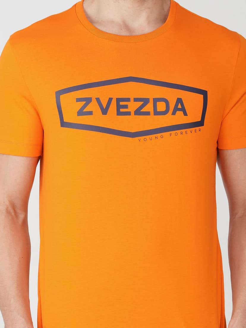 Men’s Premium Branded Pure Cotton Tee Orange view 4