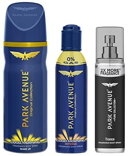 Park Avenue Pure Collection Trance Fragrance Body Spray For Men, 135ml & Good Morning Body Deodorant For Men, 100g/150ml & Good Morning Perfume Intense Body Spray, 108ml/130ml view 2