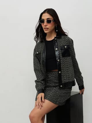 Black Tweed Co-ord Set