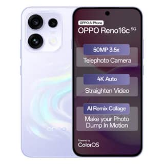 OPPO reno 16c 5G (Stellar Purple, 12GB RAM, 256GB Storage)