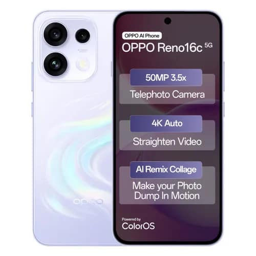 OPPO reno 16c 5G (Stellar Purple, 12GB RAM, 256GB Storage)
