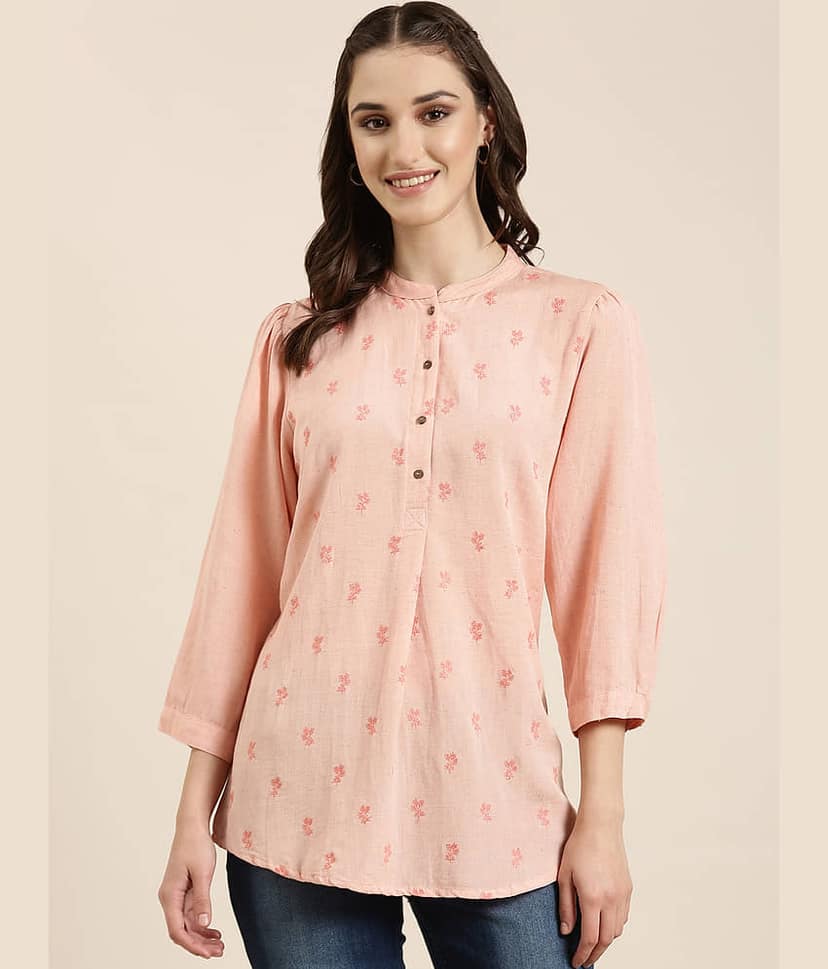 Cotton Blend Short Kurti For Women (Pack of 1) view 2