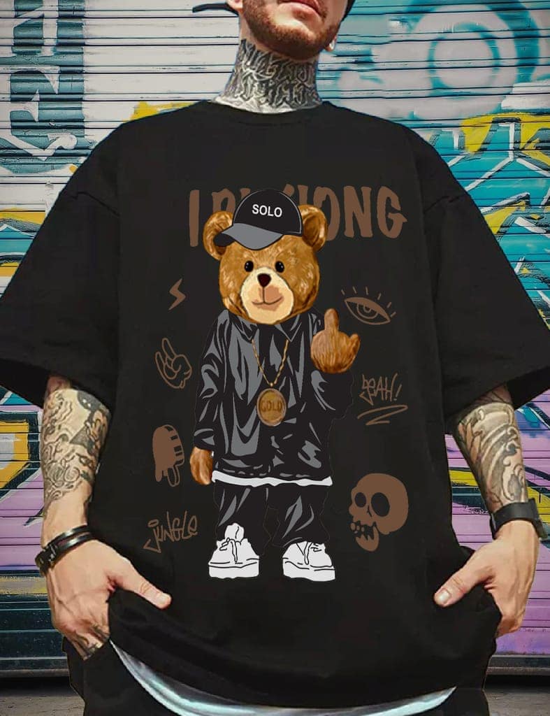 Scott Fincher Men's Oversized Halfsleeve Graphic Printed T-Shirt : AA(ARN)BLACK_64