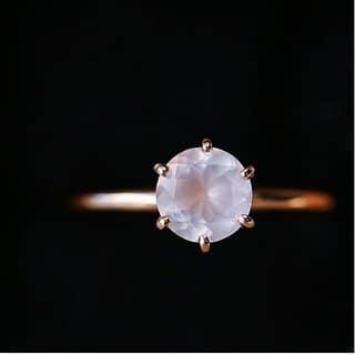 rose quartz Gold Plated Ring 5.5 ratti by JAIPUR GEMSTONE