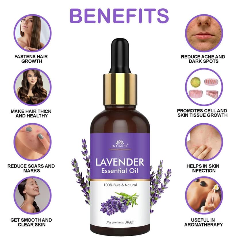 Intimify Lavender essential oil, Reduce Scars and Marks, Get Smooth and Clear Skin, Reduce Acne and Dark Spots view 4