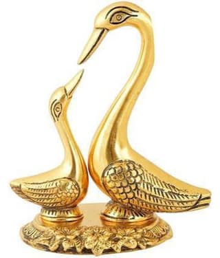 Fashion Bizz Swan Pair / Kissing Duck/Love Birds Decorative Showpiece - 14 cm