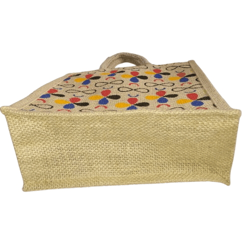 Jute Bag with Colorful Floral Design view 6