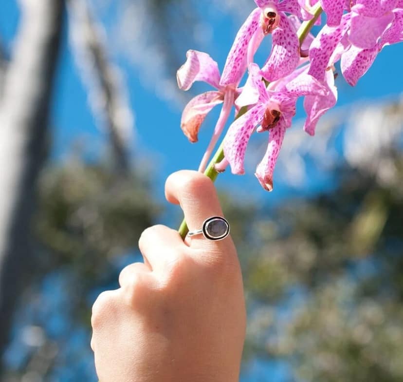 Labradorite Ring, 925 Sterling Silver Ring, Gemstone Ring, Handmade Jewelry, Solitaire Bohemian Ring view 2