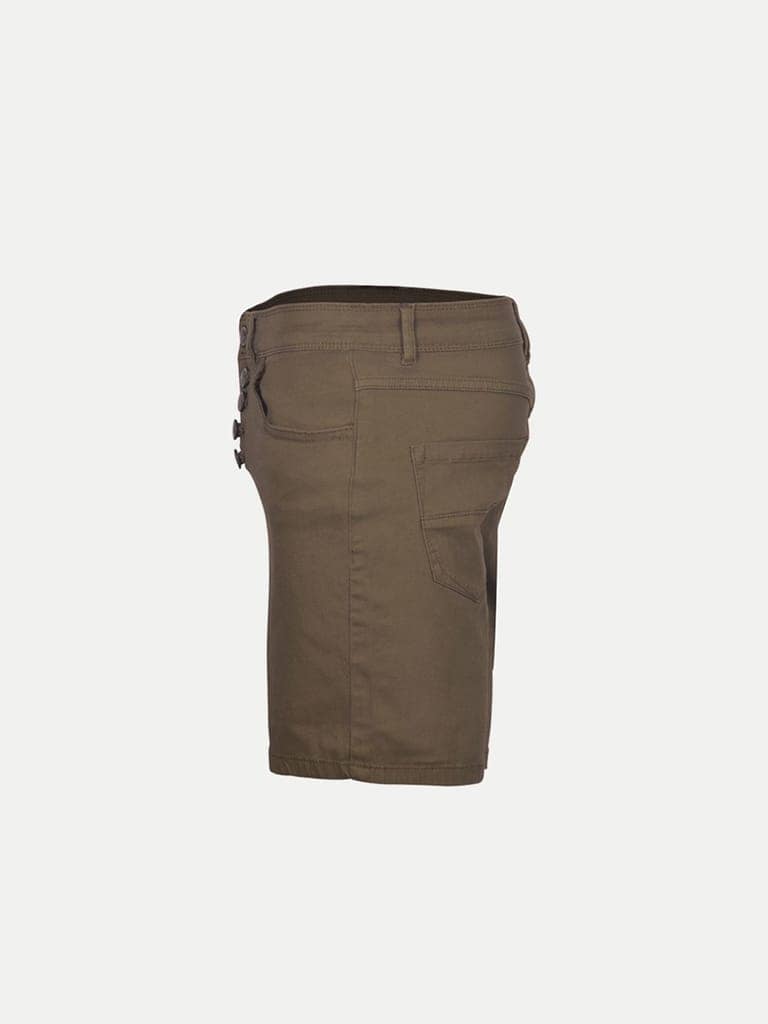 Women Green Denim Shorts view 3