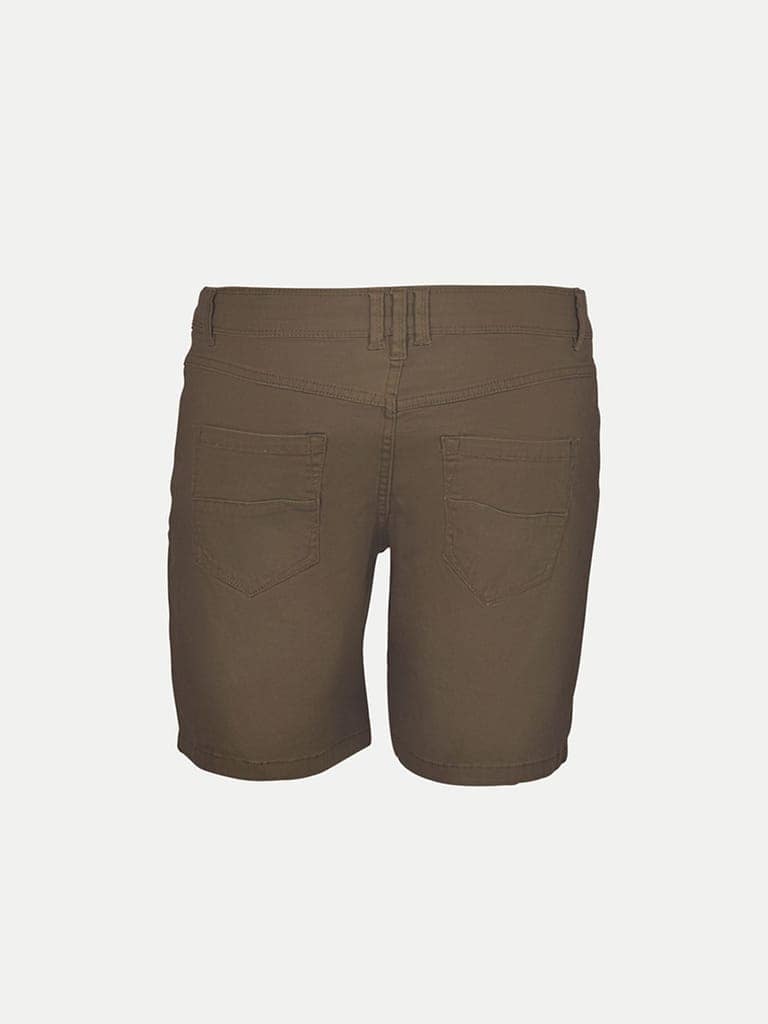 Women Green Denim Shorts view 4