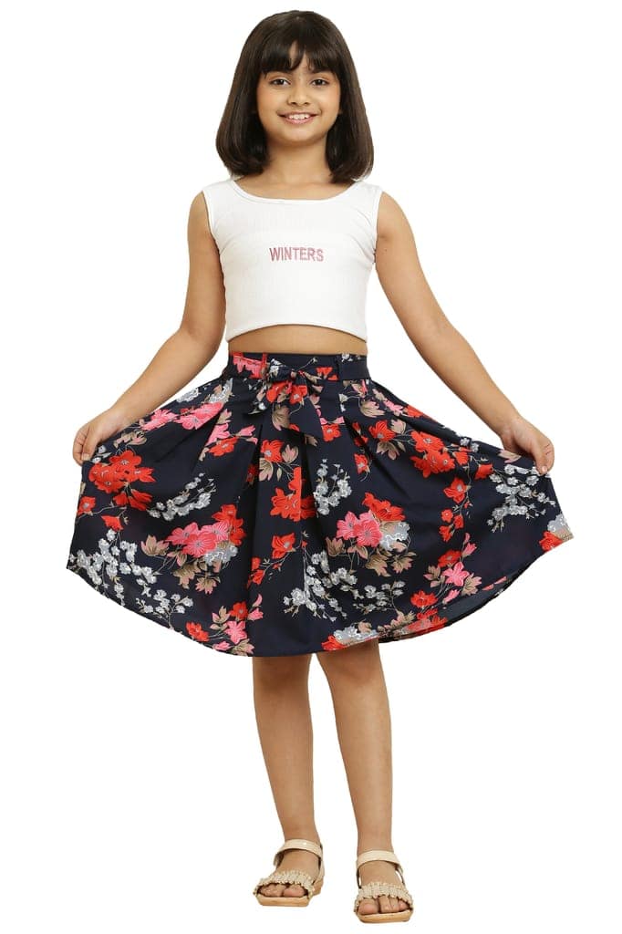 Princess Fancy Brown And Blue Pair Skirt For Girls view 3