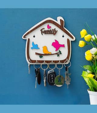 JaipurCrafts Multicolour Wood Key Holder - Pack of 1