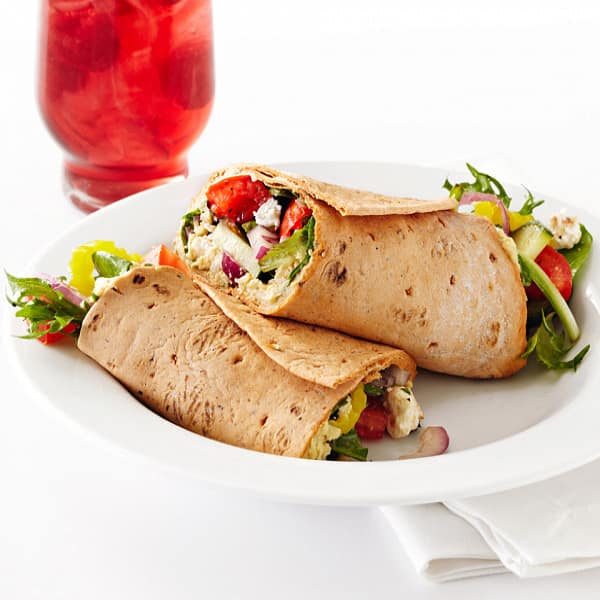 Healthy mediterranean fish wraps