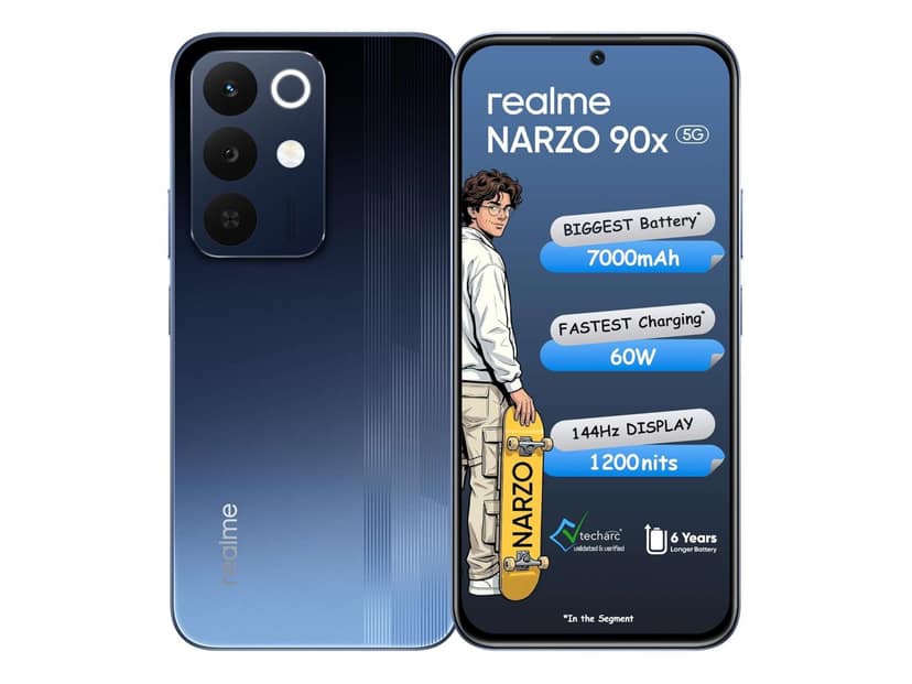 Realme Narzo 90X 5G Smartphone, 8GB RAM, 128GB Storage - Nitro Blue