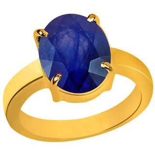 RS JEWELLERS Gemstones 5.30 Ratti Natural Certified BLUE SAPPHIRE neelam Gemstone Panchdhatu Ring , Birthstone Astrology
