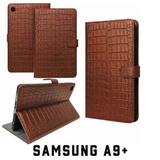 fonfox Premium tablet flip Cover Compatible With SAMSUNG A9+ tablet | Premium Croc Texture Leather Case with Magnetic Lock & Stand | Shockproof Protective Wallet Case